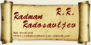 Radman Radosavljev vizit kartica